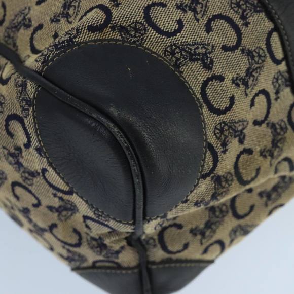 CELINE C Sulky Boston Bag Canvas Leather Navy Gold Auth bs19729 - Picture 13 of 16